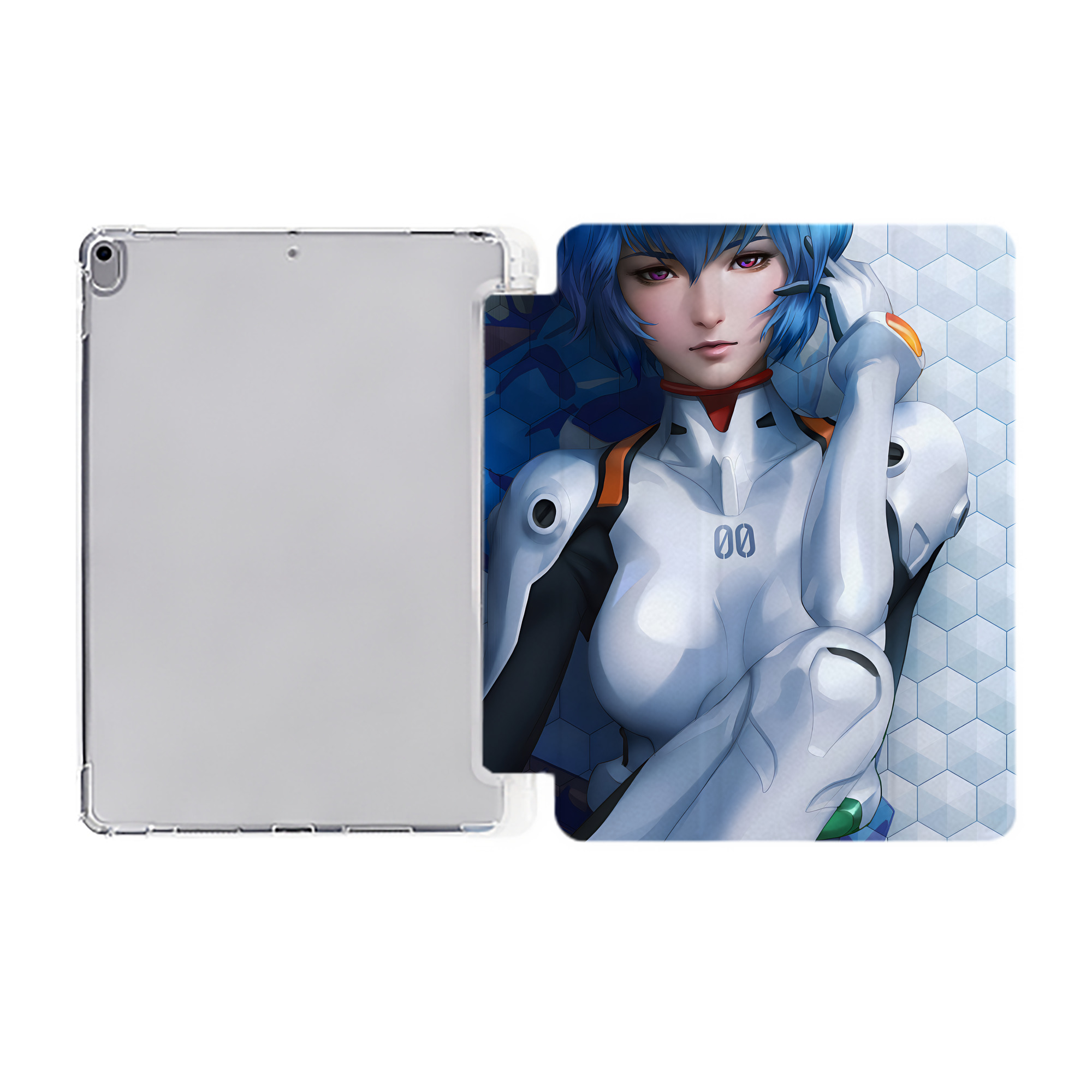 （画像用） EVA 新世紀エヴァンゲリオン IPad ケース ペン収納付き 三つ折りスタンド PUレザー×シリコン 対応機種9.5/10.5/10.9インチ